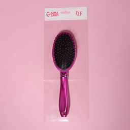 Расчёска массажная, 7.5×24 (±1) см, малиновая