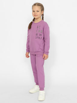 CRB wear/CWKG 90202-44 Костюм для девочки (джемпер, брюки),фиолетовый/Ex.Cherubino фото 2