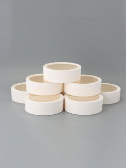 Набор круглых подарочных коробок с окном, завальцованные, белые, 8 шт., 18×6 см