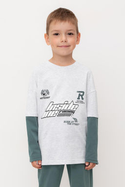 Crockid _ КР 302713/св.серый меланж к546 лонгслив (футболка дл.рукав) для мал