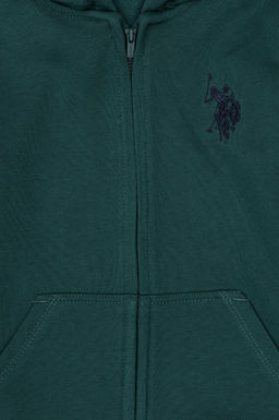 Темно-зеленый базовый свитшот для мальчика Неожиданная скидка в корзине - U.s. polo assn фото 3