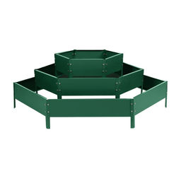 Клумба оцинкованная, 3 яруса, d=60100140 см, высота бортика 45 см, зелёная, Greengo  фото 8