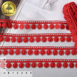Кружево гипюр KRUZHEVO арт.TR.8GB0730 шир.20мм цв.09 бордо, уп.9м