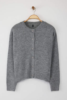 Wardrobe Essentials Antrasit Alpaka Yunu Kar?s?ml? Genis Kal?p Triko H?rka | TWOAW26HI00089