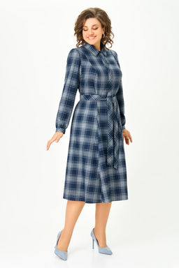 Платье ДаЛи 5520.1 синяя клетка