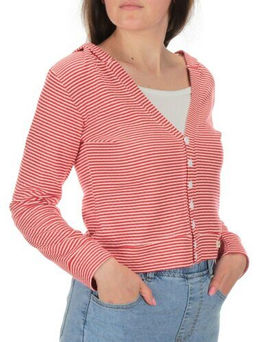 TA017 RED Кардиган женский (100% хлопок) размер свободный 42-44 (излишки)