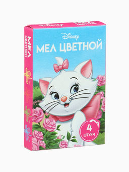 Цена за 8 шт. Мелки цветные школьные, 4 шт., Коты аристократы, прямоугольные