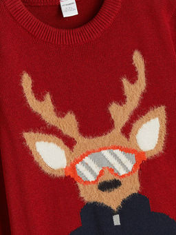 Y?lba?? Temal? Erkek ?ocuk Triko Kazak