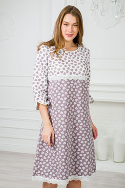 Ночная сорочка женская из футера Капучино сердца - Амадэль фото 6