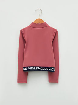 Yar?m Bal?k?? Yaka Slogan Bask?l? Uzun Kollu K?z ?ocuk Sweatshirt - Waikiki фото 2