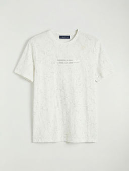 Bisiklet Yaka Bask?l? Erkek Ti??rt