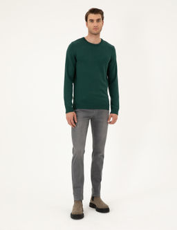 Ye_il Slim Fit Bisiklet Yaka Basic Triko Kazak - Pierre cardin фото 4
