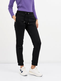 брюки женские черные из хлопка с манжетами - Glenfield фото 4