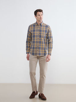 Regular Fit Ekose Desenli Gabardin Erkek G?mlek