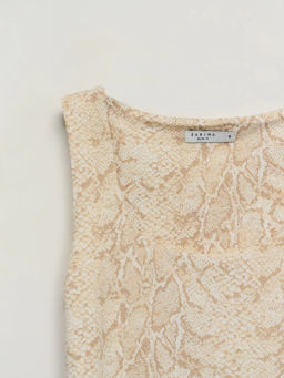 Базовый топ с широкими бретелями и принтом / Zarina  фото 3