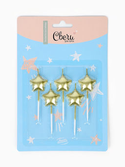 Свечи для торта «Воздушный шар», золото, 5 шт.