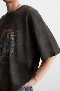 SPRAY PRINT KNIT T-SHIRT - Zara фото 6