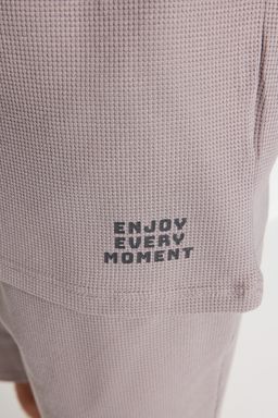 TRENDYOL MAN Mavi Regular Fit Waffle Sortlu Pijama Tak?m? TMNSS23PT00032 - Trendyolmilla фото 17