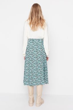 TRENDYOLMILLA Siyah Y?rtmac Detayl? Cicek Desenli Viskon Kumasl? Midi Dokuma Etek TWOSS20ET0230 фото 20