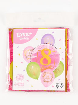 Цена за 2 шт. Воздушные шары, букет С 8 марта, набор 6 шт. - Страна карнавалия фото 2
