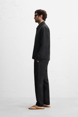 REGULAR FIT 100% LINEN TROUSERS - Zara фото 4
