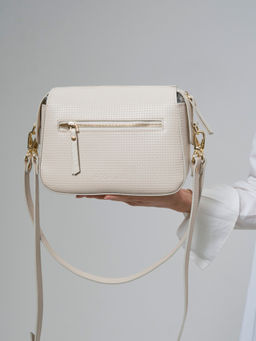 Сумка кожаная через плечо Azaro 3684 бежевая лиана