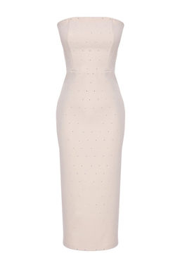 TRENDYOLMILLA Siyah Vucuda Oturan Astarl? Parlak Tasl? Dokuma S?k Abiye Elbise TPRSS23EL00476  фото 17