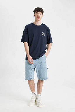 Comfort Regular Fit Rahat Kal?p Bisiklet Yaka Bask?l? K?sa Kollu Tisort - Defacto фото 6
