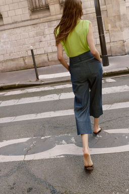 PANTAL?N CULOTTE CON LINO / Azul - Zara фото 5