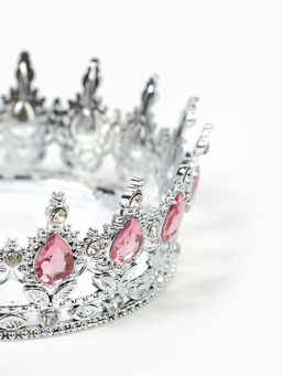 Корона топпер для торта серебрянная с камнями