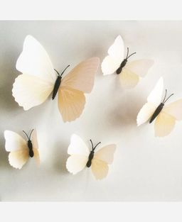 Набор Бабочки объемные 12 шт из картона. Цвет белый 9046189 - Yiwu youda import & export co фото 3