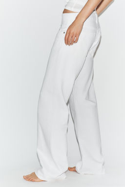 JEANS TRF WIDE LEG TIRO BAJO / Blanco - Zara фото 9