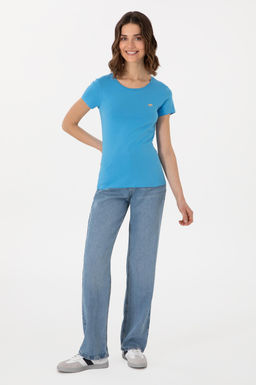 Kad_n Turkuaz Bisiklet Yaka Ti__rt Sepette S_rpriz _ndirim - U.s. polo assn фото 4