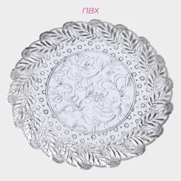 Набор салфеток ажурных для стола Доляна «Подсолнухи», 30×30 см, 4 шт, ПВХ, цвет серебряный