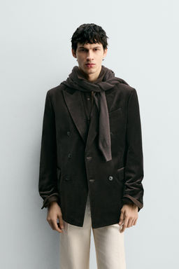 REGULAR FIT VELVET BLAZER - Zara фото 2