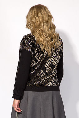 Джемпер Liliana 1365н черный стальной  фото 3