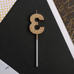 Свеча в торт цифра 3, шампань - Страна карнавалия фото 4