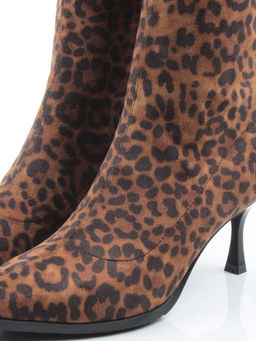 02-H26B-47ЗPC BROWN LEOPARD Сапоги демисезонные женские (велюр)
