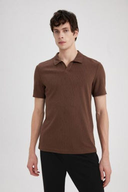 Modern Fit Basic Duz K?sa Kollu Polo Tisort