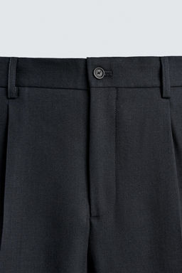 PANTAL?N REGULAR FIT 100% LANA / Azul