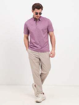 Джемпер мужской с воротником поло короткий рукав GREG G144-PM1246T-LT1635 (бордо)  фото 6