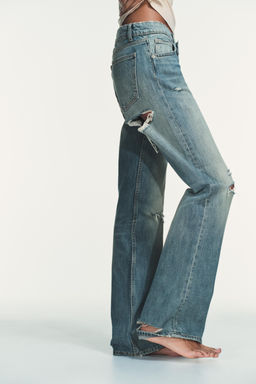 JEANS TRF WIDE LEG TIRO BAJO / Azul / Verde - Zara фото 5