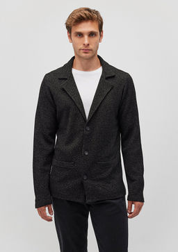 Siyah Triko Blazer Ceket - Mavi фото 3