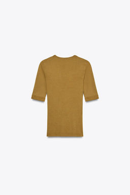 WASHED COTTON T-SHIRT - Zara фото 12