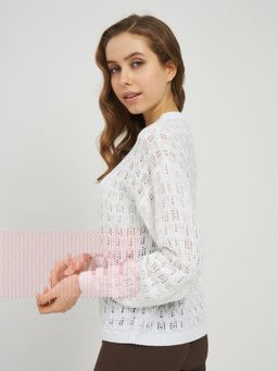 Джемпер женский 5222-41237. 7001/А04 белый/пайетки молоко