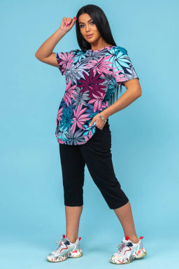 Костюм женский, цвет синий красный