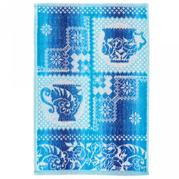 Полотенце кухонное махровое 30х50см, пестротканое, плотность 420гр/м2, хлопок 100%, "Завтрак аристократа-2" (Россия)