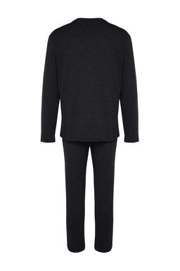 TRENDYOL MAN Lacivert Regular Fit Bask?l? Orme Pijama Tak?m? TMNAW24PT00005 - Trendyolmilla фото 8