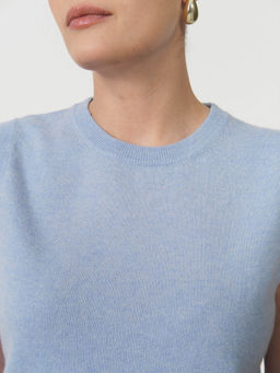 Кофта из кашемира KW030190-E голубая 520