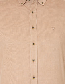 Бежевая приталенная рубашка с длинным рукавом - Cacharel фото 6